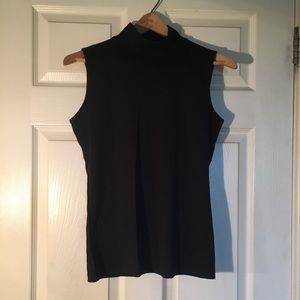 Karen Scott Sleeveless Turtle Neck Black